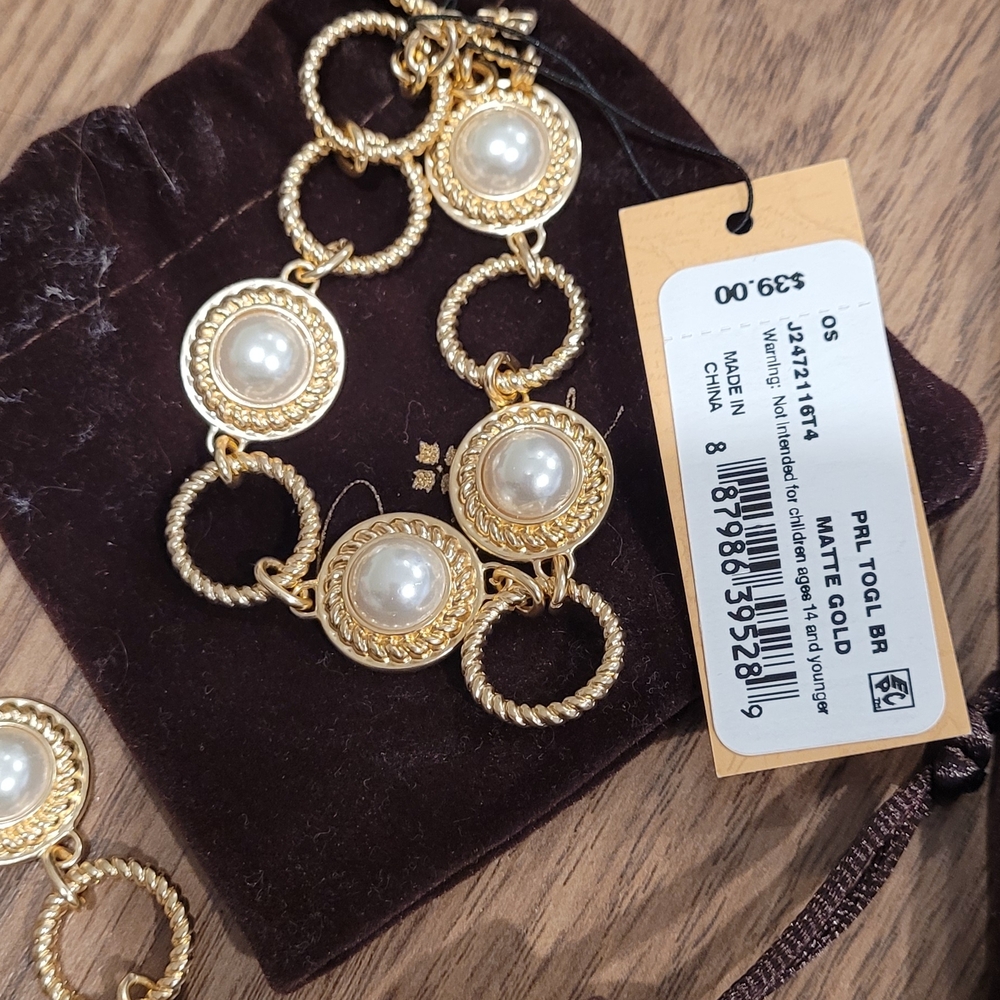 Patricia Nash Gold and Pearl Bracelet